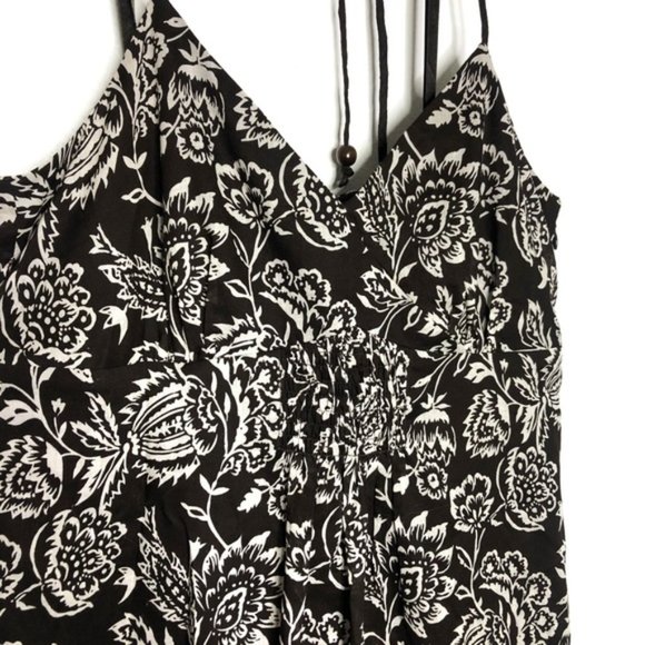 Ann Taylor Brown Floral Sun Dress Tie Halter Midi - Picture 2 of 3